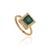 Mexican VRJewels 14k Yellow Gold Square Emerald Diamond Halo Vintage Ring Size 4 For Sale - Image 3 of 15