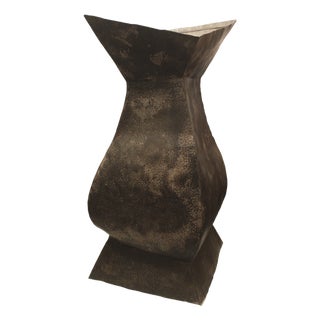 Large Moroccan Vase in Hammered Metal For Sale