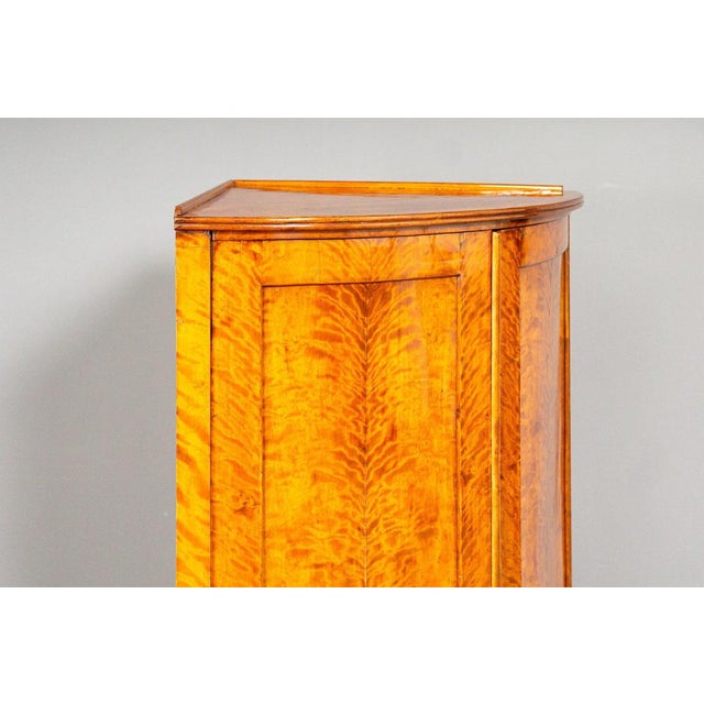 19th Century Biedermeier Corner Cabinet in Birch For Sale - Image 5 of 18