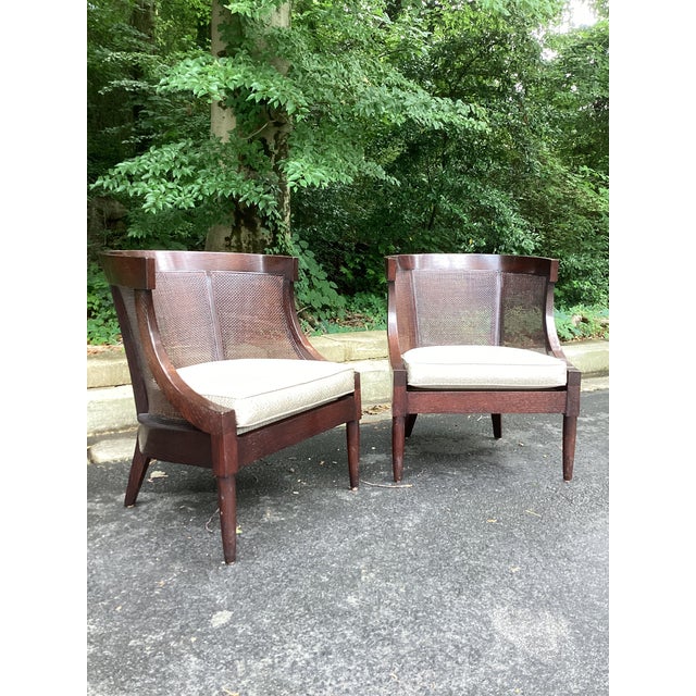 Late 20th Century Dessin Fournir Art Deco Style Cane Accent Chairs – Pair For Sale - Image 13 of 14
