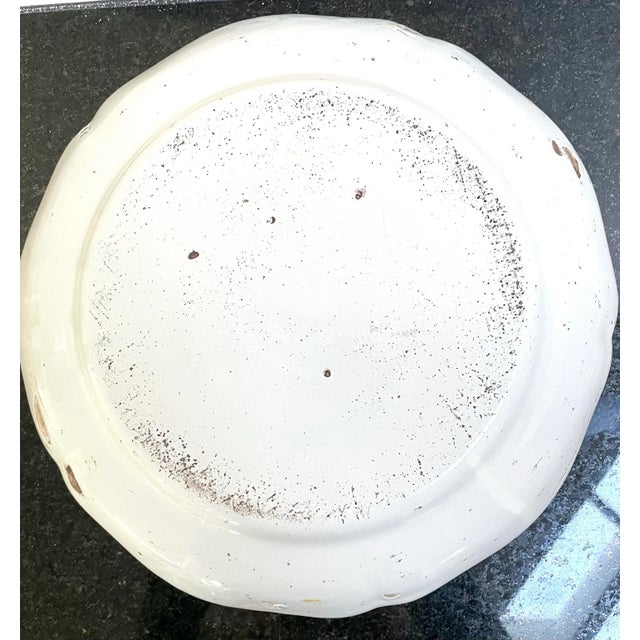 18th Century Antique French Faience Nevers Bird Plate Charger For Sale - Image 4 of 5