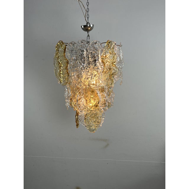 Large Mid-Century 9-Light Murano Glass Chandelier, 1970s For Sale - Image 14 of 18