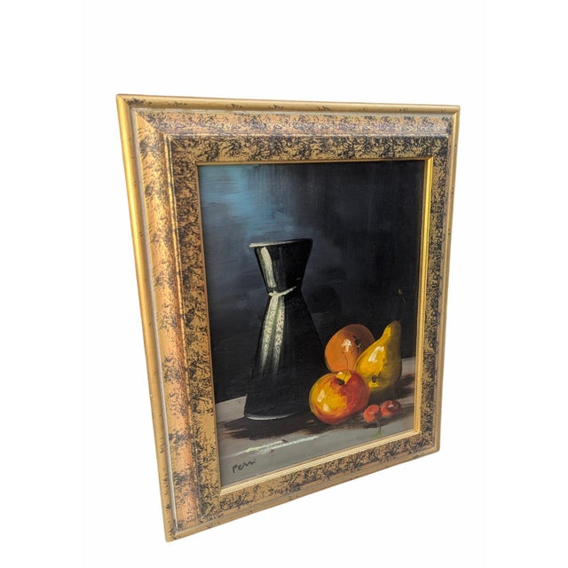 Vintage Still Life Oil Painting Signed Ferri For Sale - Image 4 of 10