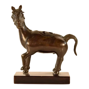 Antique 19th Century Chinese Bronze Censer or Incense Burner in the Form of a Prancing Horse