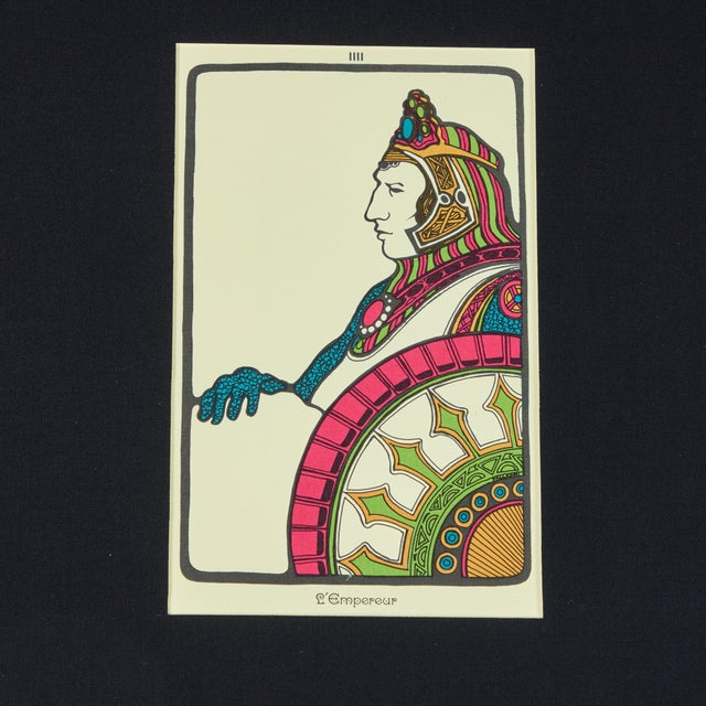 Figurative Vintage Printed Tarot Card by David Mario Palladini, C 1967 | l'Empereur For Sale - Image 3 of 10
