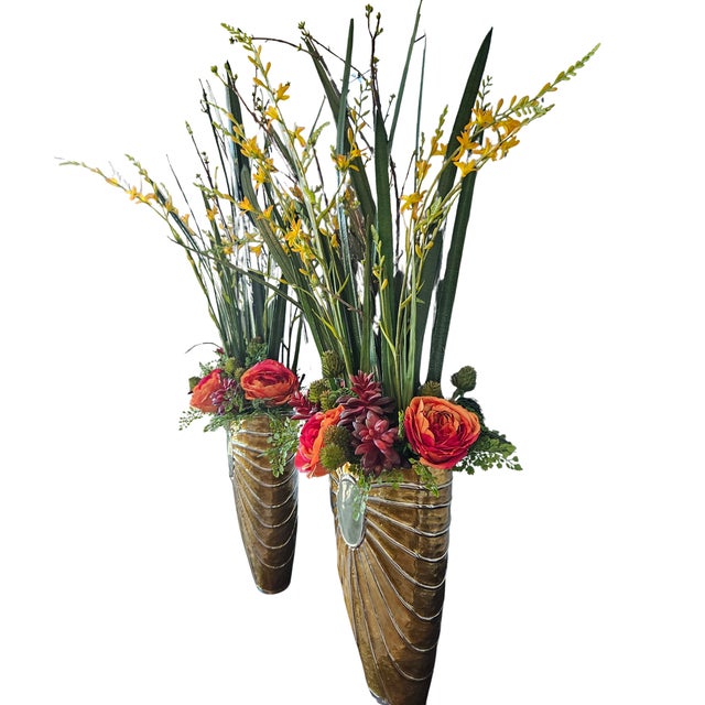 Exceptional pair of large-scale John-Richard decorative vases, retaining an original JRA (John-Richard) inventory label on...