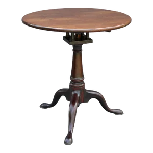 Antique Queen Anne Pedestal Table With Bird Cage