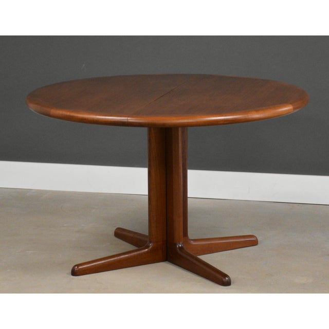 Mid-Century Modern 1960s Refinished Round to Oval Danish Modern Teak Dining Table For Sale - Image 3 of 11
