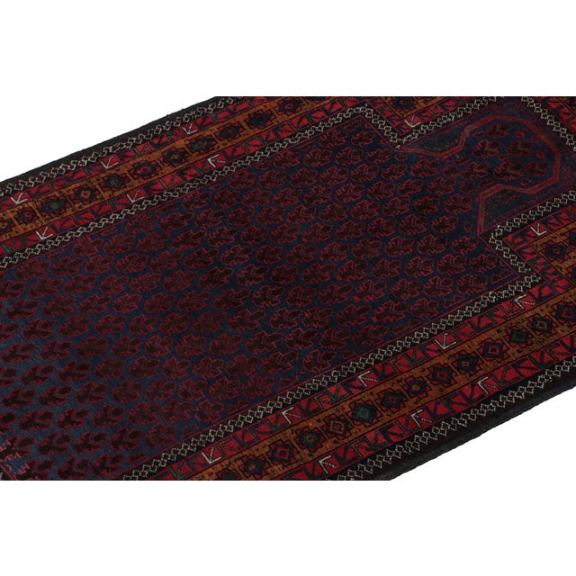Traditional Rug & Kilim’s Baluch Tribal Rug in Navy Blue With Mihrab and Geometric Patterns For Sale - Image 3 of 7