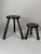 Lovely pair of two wood turned stools ca 1950s most likely to come from the French Breton or Basque region and somewhat in...