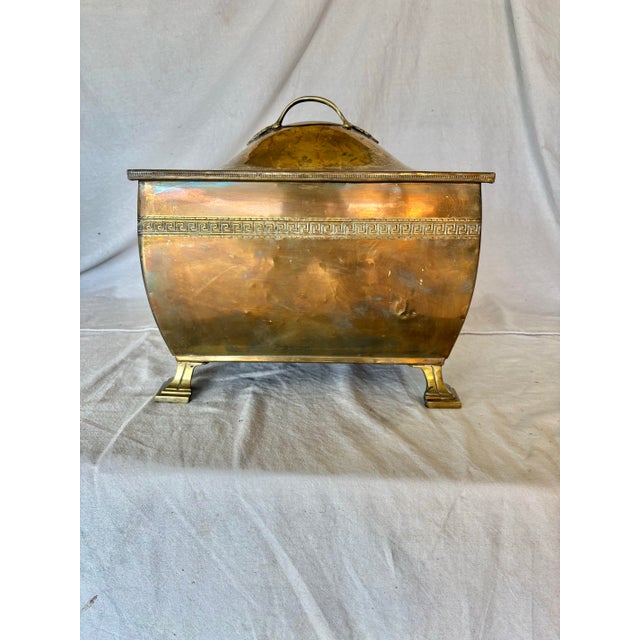 English Late 19th Century English Brass Fireplace Box For Sale - Image 3 of 12