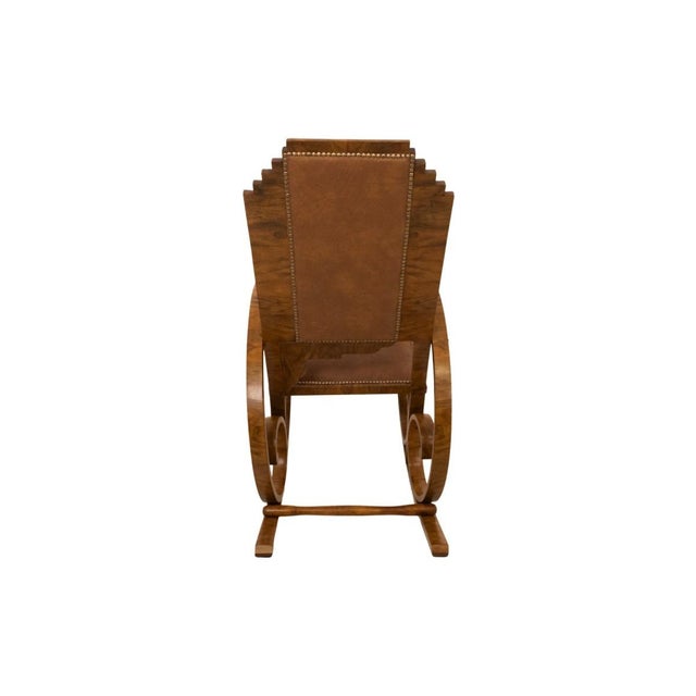 1930s Vintage Art Deco Rocking Chair, Poland, 1930s For Sale - Image 5 of 7