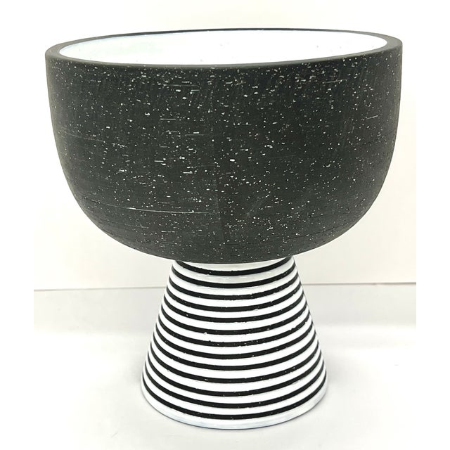 Abstract Jonathan Adler Palm Springs Pedestal Stripes Bowl For Sale - Image 3 of 7