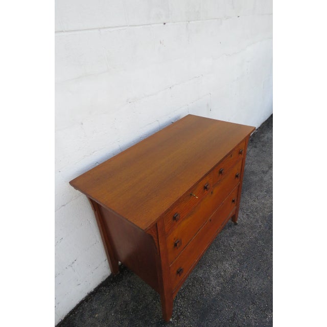 Brown Mission Art and Craft Early 1900s Low Oak Dresser 6126 For Sale - Image 8 of 15