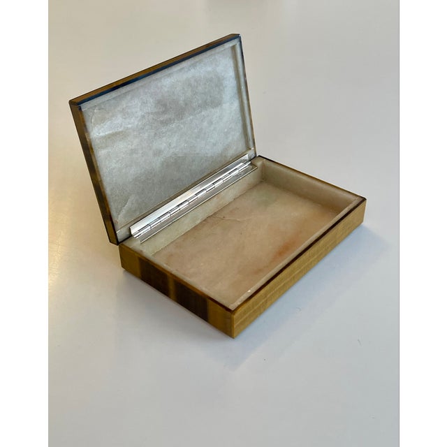 Handcrafted Tigers Eye Box with Sterling Silver Hinge, 1950 For Sale - Image 12 of 13