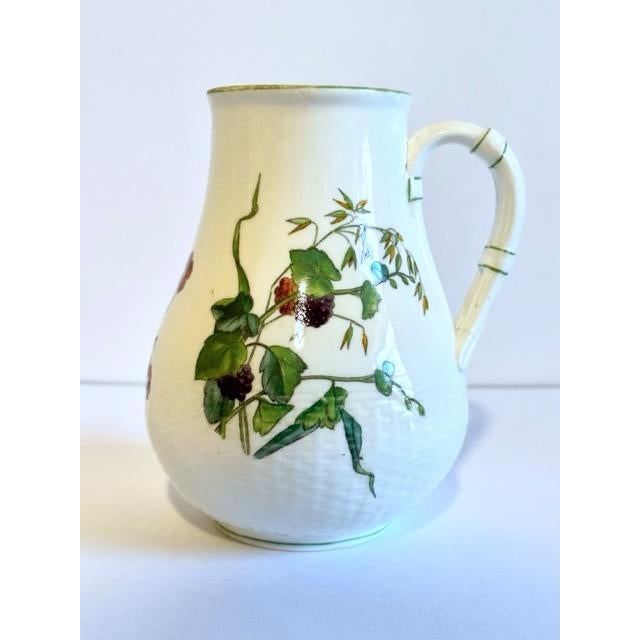 Vintage Floral Pattern Vase With Handle For Sale - Image 4 of 9