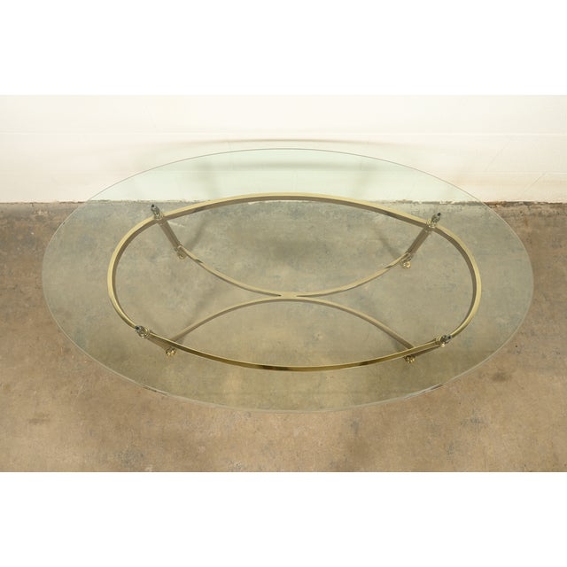 1960s LaBarge Hollywood Regency Brass and Glass Cocktail Table, Circa 1960s For Sale - Image 5 of 11