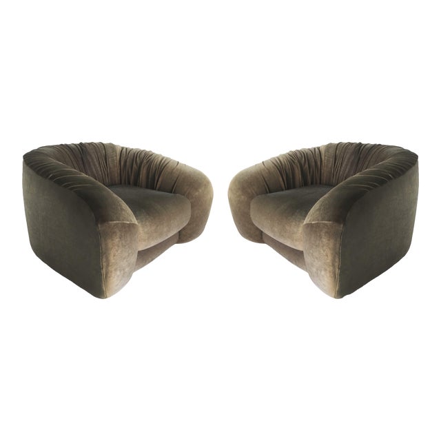 Jean Royere Style Lounge Chairs A Pair Chairish