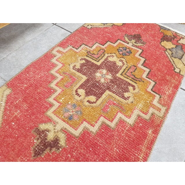 Brick Red 1950s Turkish Oushak Rug For Sale - Image 8 of 8