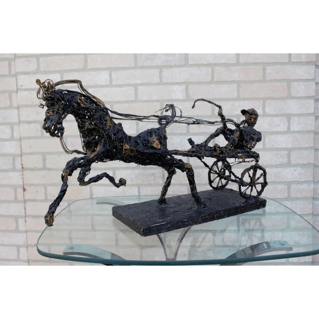 Vintage Paco Valle Horse and Rider Wireframe Brutalist Sculpture For Sale In Chicago - Image 6 of 10