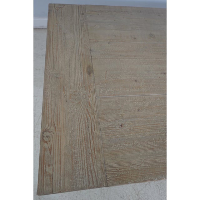 Wood Restoration Hardware Large Farm Dining Room Table For Sale - Image 7 of 12