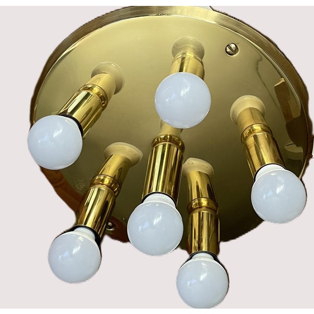 Mid-Century Modern Brass Ceiling Light from TZ Leuchten, Germany, 1970s For Sale - Image 9 of 9