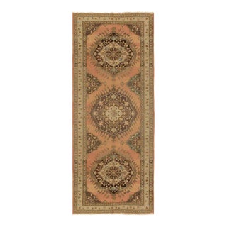 1920s Pasargad Home Antique Oushak Wool Area Rug, 5' 2" X 12' 8", Salmon For Sale