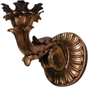 1990s Italian Hand Carved, Single-Candle, Wooden Sconce