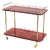 Large Vintage Red Goatskin Serving Bar Cart by Aldo Tura, 1960s For Sale