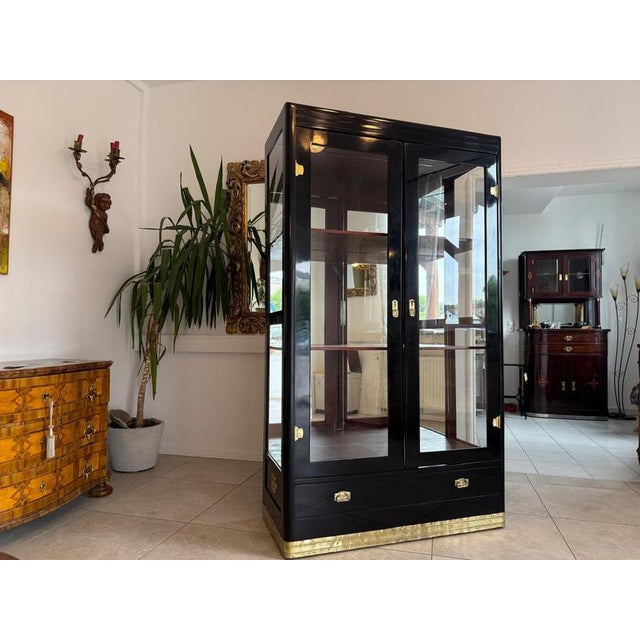 1920s Art Nouveau Glass Display Cabinet, 1920s For Sale - Image 5 of 15