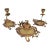Antique French Brass Inkwell & Candlesticks With Onyx Center - Set of 3 For Sale