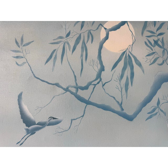 Sky Blue 1980’s Vintage Tropical Night Life Oil on Canvas Paintings – A Pair – Signed For Sale - Image 8 of 12