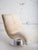 Mid-century chaise lounge rocker in ribbed cream upholstery on a chrome rocking swivel base. Designed by Milo Baughman for...