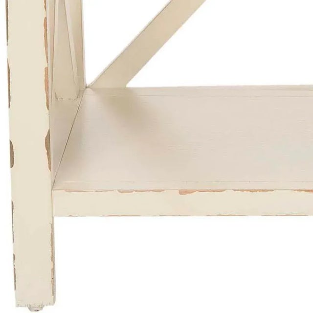 Modern 2 Tier Open Bookcase in Cream For Sale - Image 3 of 4