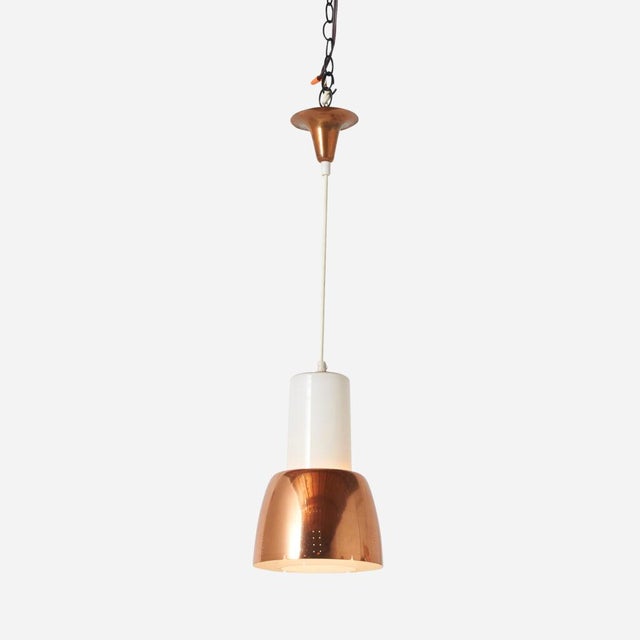Copper Pendant Lamp by Paavo Tynell Finland, c1950s A model K2-16 pendant lamp by Paavo Tynell for Idman. The lamp has an...