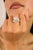 Art Nouveau Pear Cut Chunky Bypass Ring in 925 Silver Size 7 For Sale - Image 3 of 10