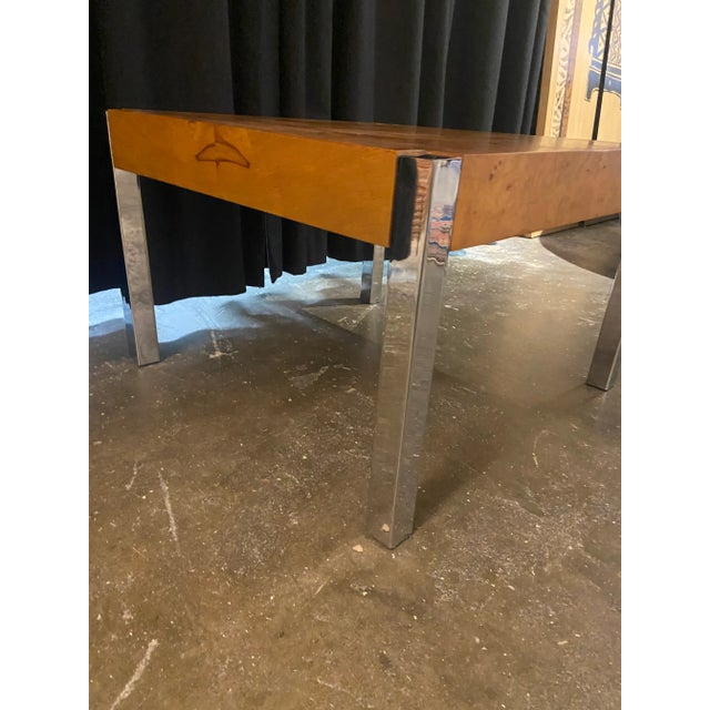 Milo Baughman Burlwood Side Table in the Style of Milo Baughman For Sale - Image 4 of 10