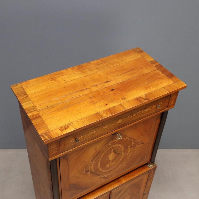 Vintage Empire Secretaire in Walnut For Sale - Image 11 of 14