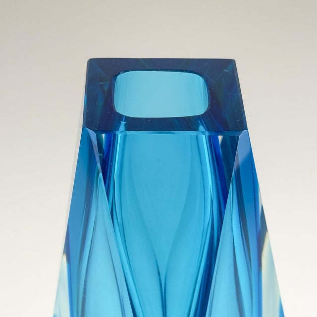 Sommerso Blue Murano Glass Vase, 1970s For Sale - Image 15 of 18