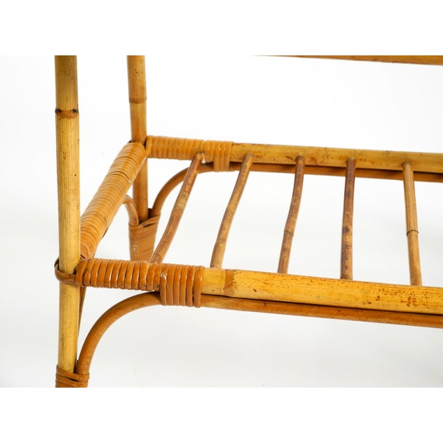 Italian Bamboo Side Table with Iced Glass Top, 1960s For Sale - Image 16 of 18