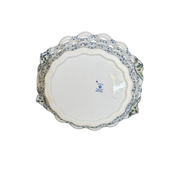 Antique Pierced Ceramic Basket from Booths of England, 1890s For Sale - Image 9 of 11