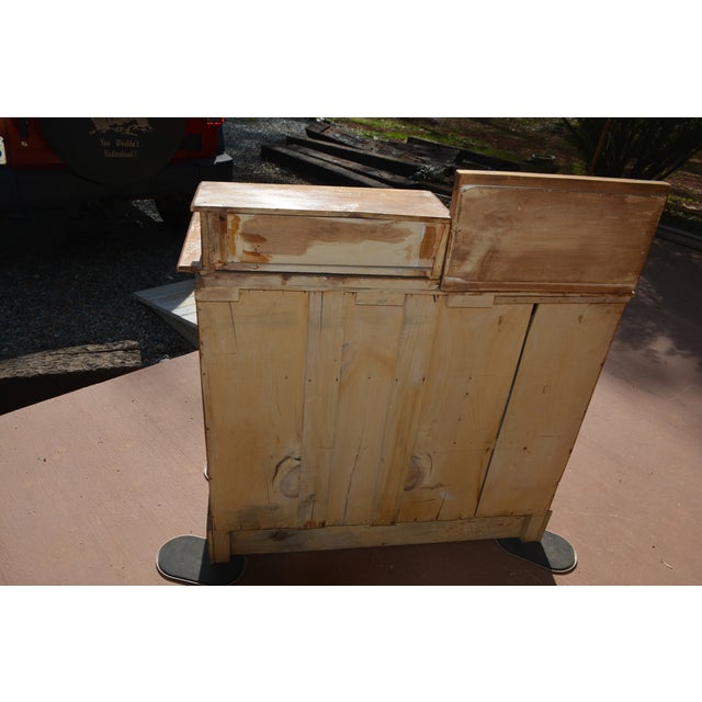 Vintage Unusual Rustic Pine Dresser Chest W/ Small Mirror / Cupboard & Glove Drawer For Sale - Image 15 of 17