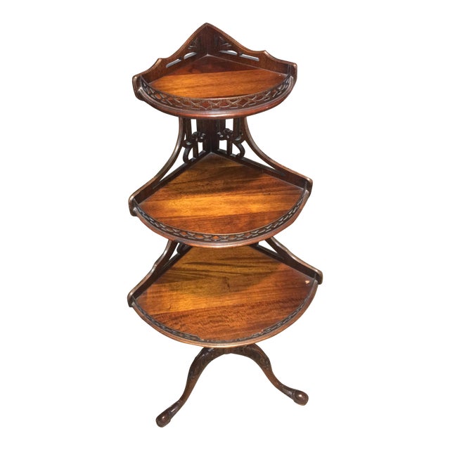 Vintage Mahogany 3 Tier Corner Table/Stand Chairish