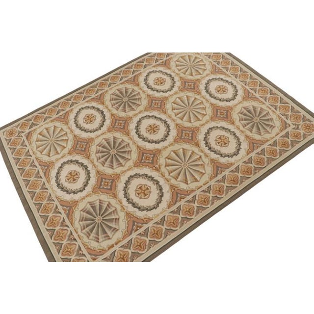 Rug & Kilim 1980s Rug & Kilim’s Aubusson Style Flatweave With Medallions and Floral Patterns For Sale - Image 4 of 7