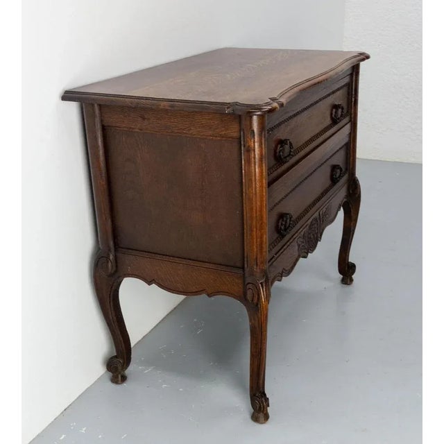 Louis XV French Oak Commode Chest of Drawers, 1940s For Sale - Image 3 of 12