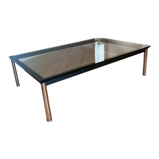 1987 Cassina Lc10-P Rectangular Coffee Table by Le Corbusier, Jeanneret & Perriand — Engraved Frame For Sale