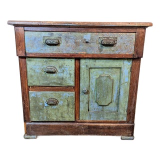 19th Century Antique Primitive Jelly Cupboard Cabinet Dry Sink Washstand For Sale