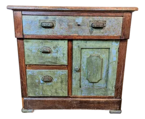 19th Century Antique Primitive Jelly Cupboard Cabinet Dry Sink Washstand