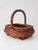 Vintage Woven Willow Basket With Wrapped Arched Handle For Sale - Image 6 of 14