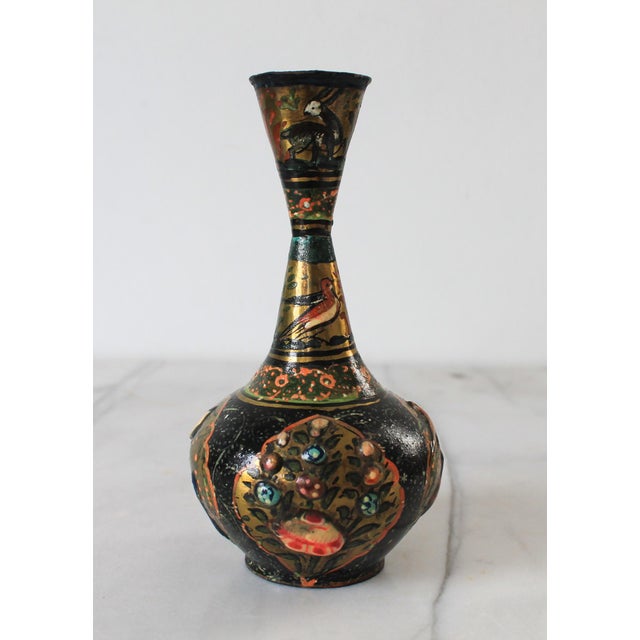 Vintage Chinese Hand Painted Cloisonné Vase For Sale In Milwaukee - Image 6 of 13